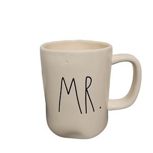 Rae Dunn Artisan Collection By Magenta‎ MR. White Ceramic Coffee Tea Mug 4"